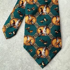 Eagle Neckwear Silk Necktie Tie Flying Mallard Ducks 2004 Jon Q Wright Artist